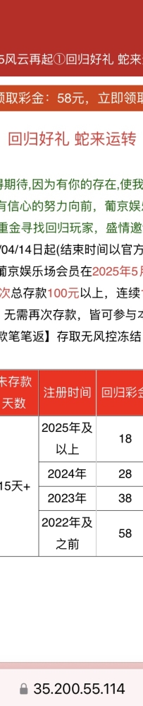 【新葡京6202】有号的登录看看回归彩金送18
